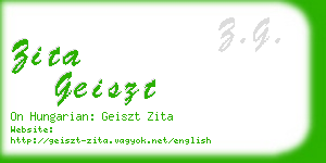 zita geiszt business card